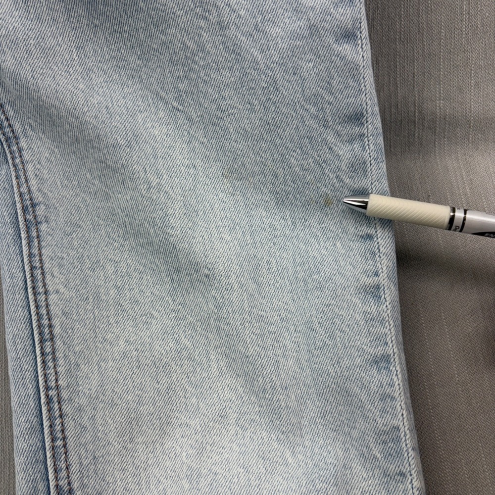 American Eagle Baggy Straight Jeans Light Wash Denim Size 2 Super High Rise - Picture 2 of 12